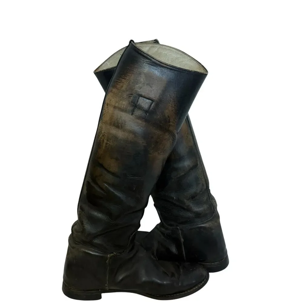 Vintage USA Tall Riding Boots Slim Calf Leather Equestrian 8